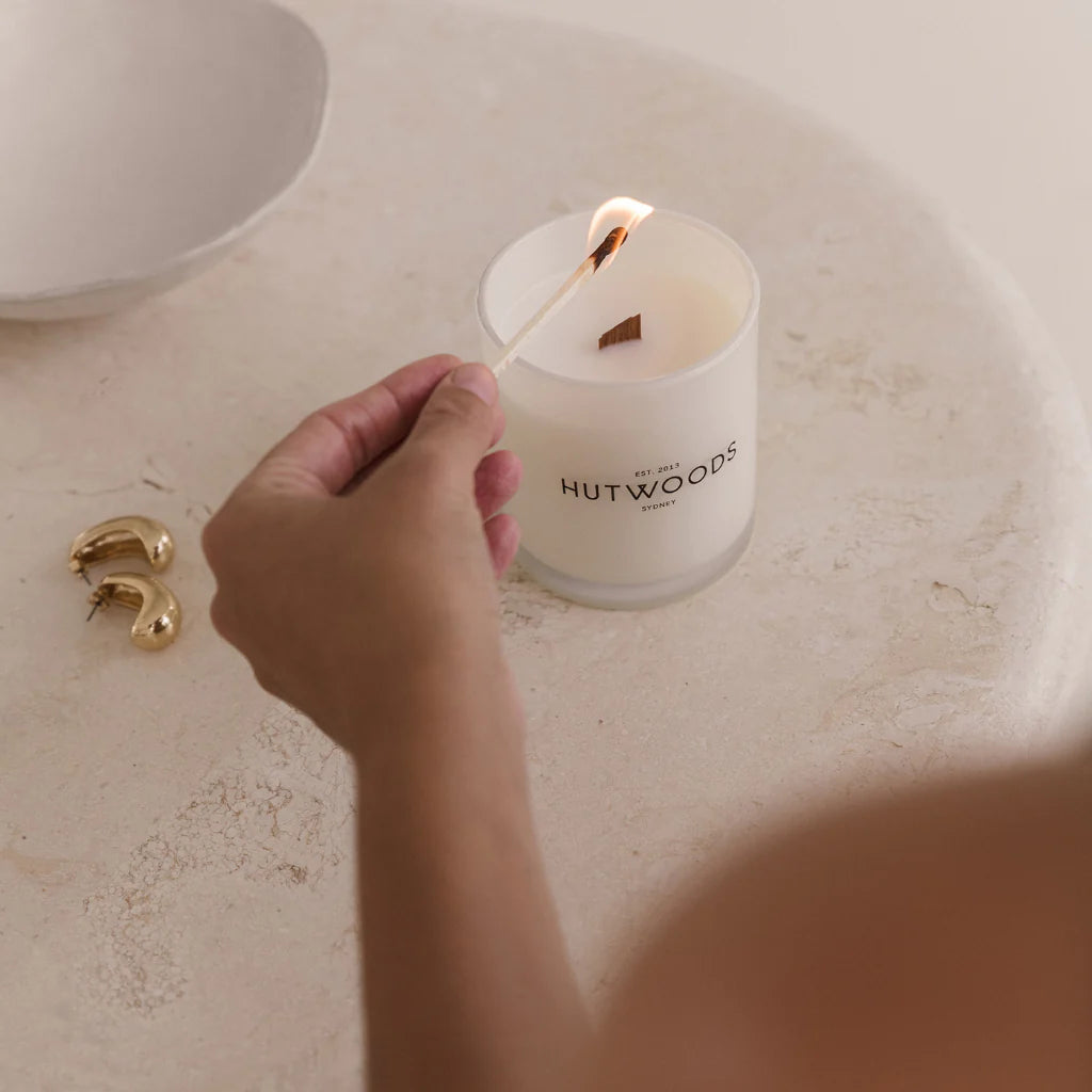 HUTWOODS Lemongrass and Tahitian Lime 60hr Candle