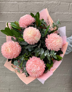 Disbud Chrysanthemum Balls with Foliage