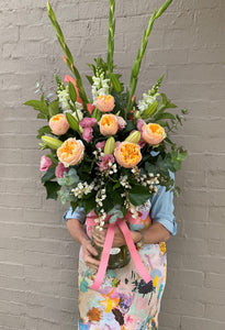 Large Pastel Vase Arrangement with Roses