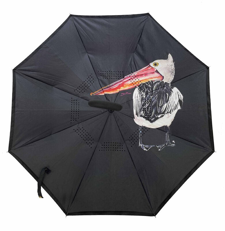 Reverse Umbrella with Sun Safe UPF50 - Australian Pelican | by Dani Till
